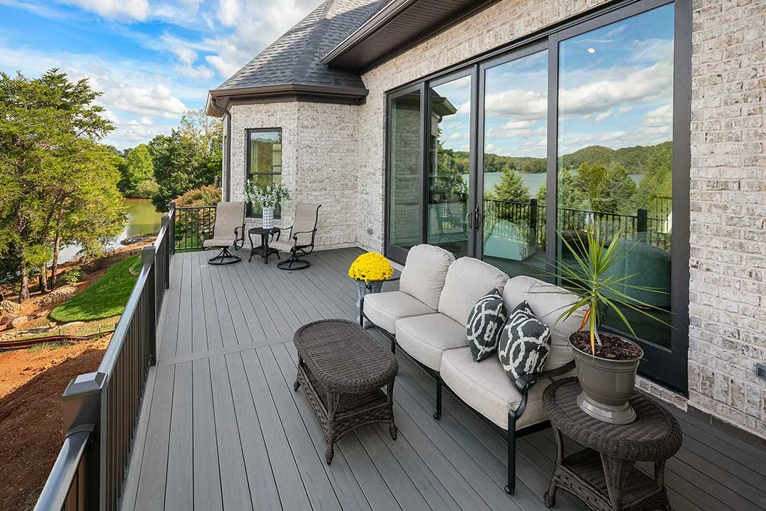 Covered deck with outdoor seating Covered deck with outdoor seating